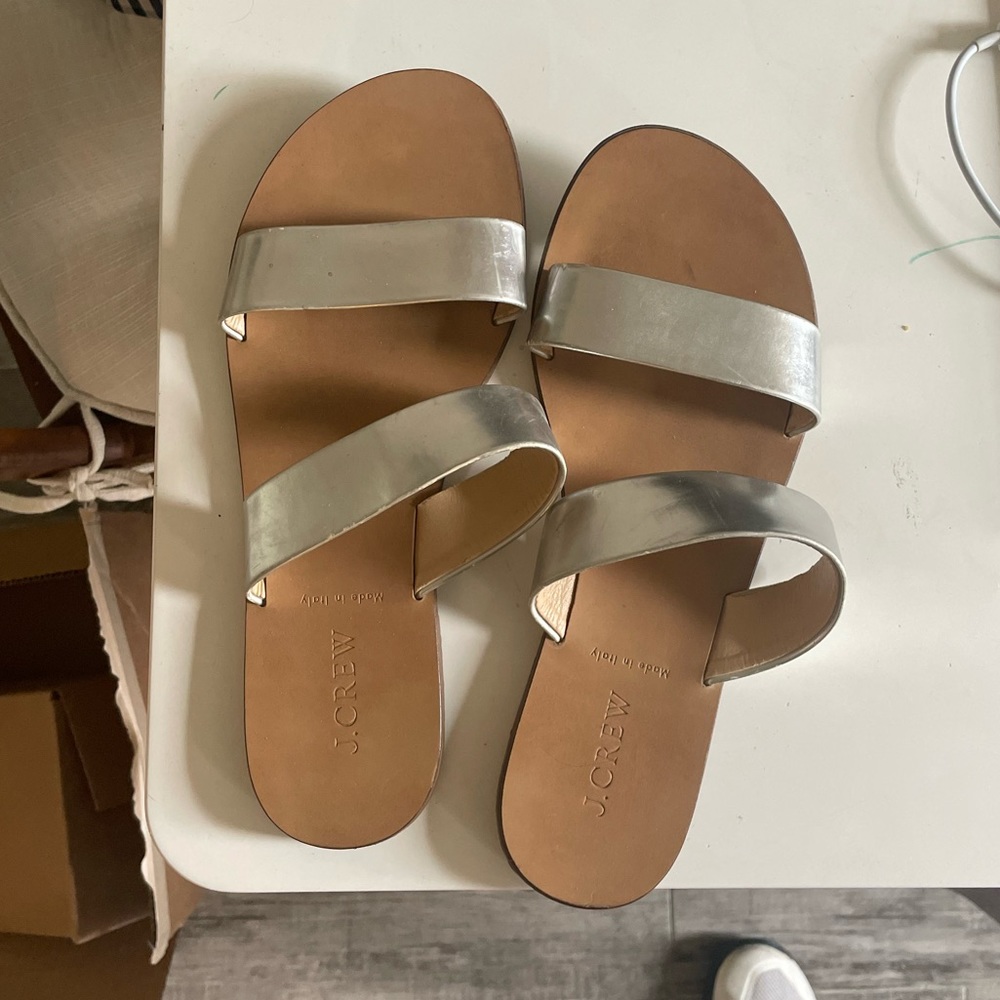 Silver J Crew Sandals - Size 8